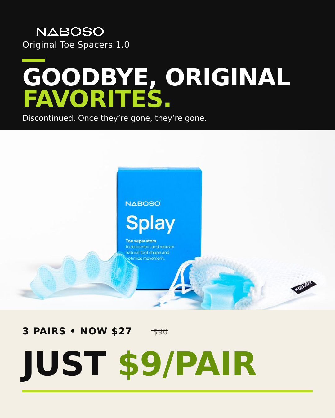Original Splay 1.0 Toe Spacers - 3 Pack
